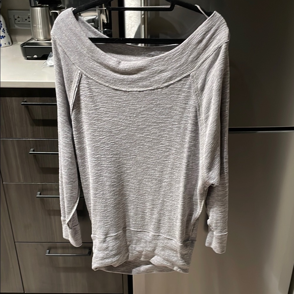 Gray Off-Shoulder Sweater